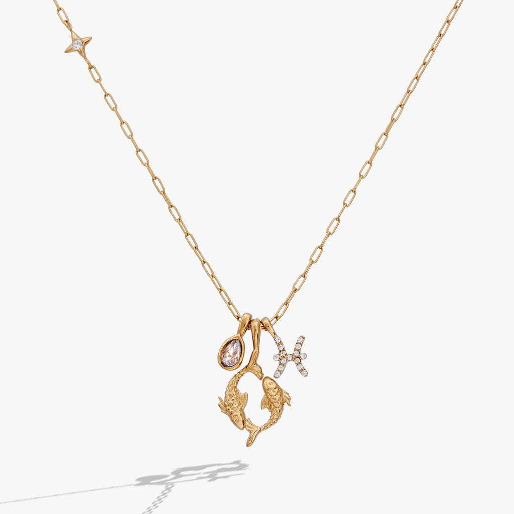 Pisces Zodiac Charm Cluster Necklace ALEX AND ANI