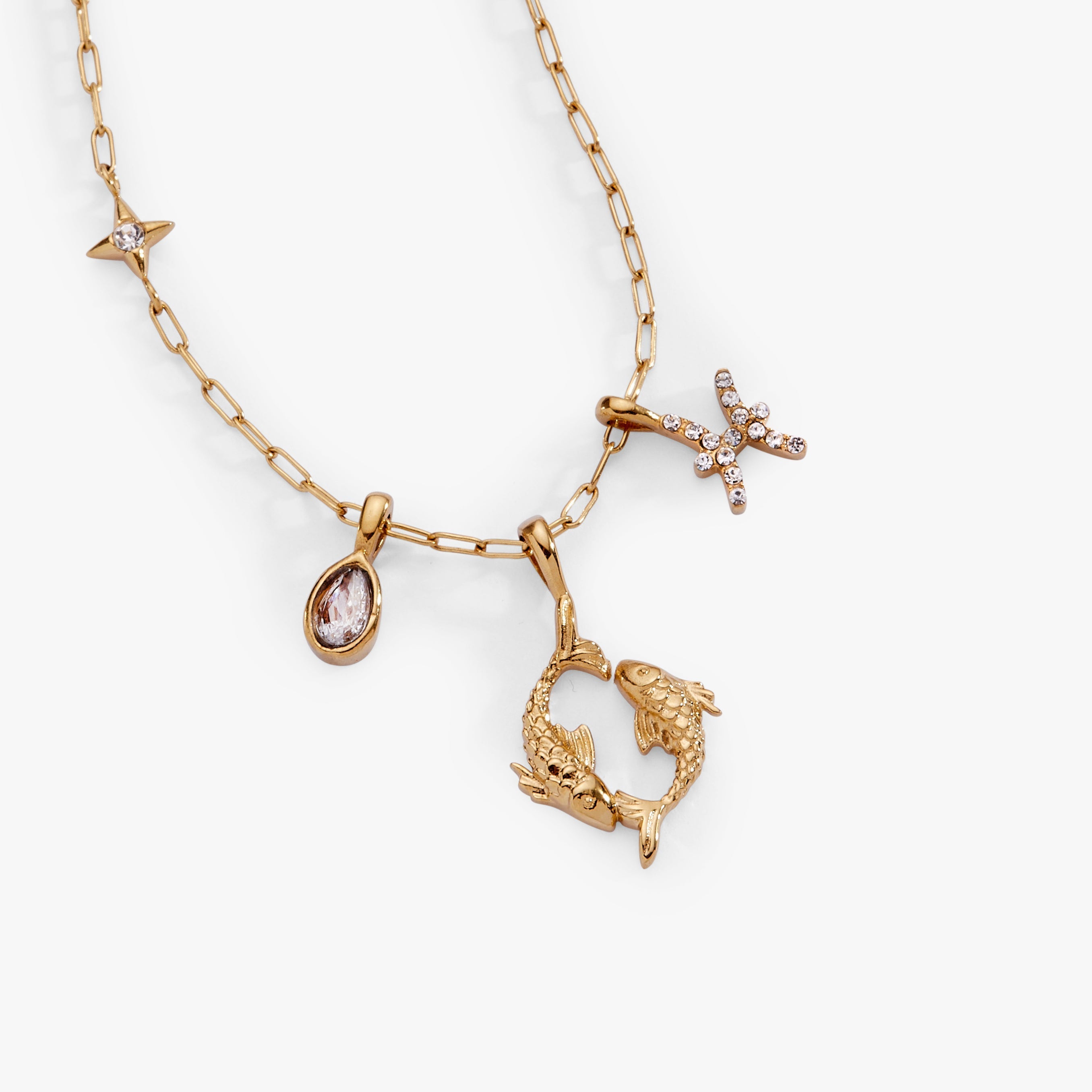 Pisces Zodiac Charm Cluster Necklace ALEX AND ANI