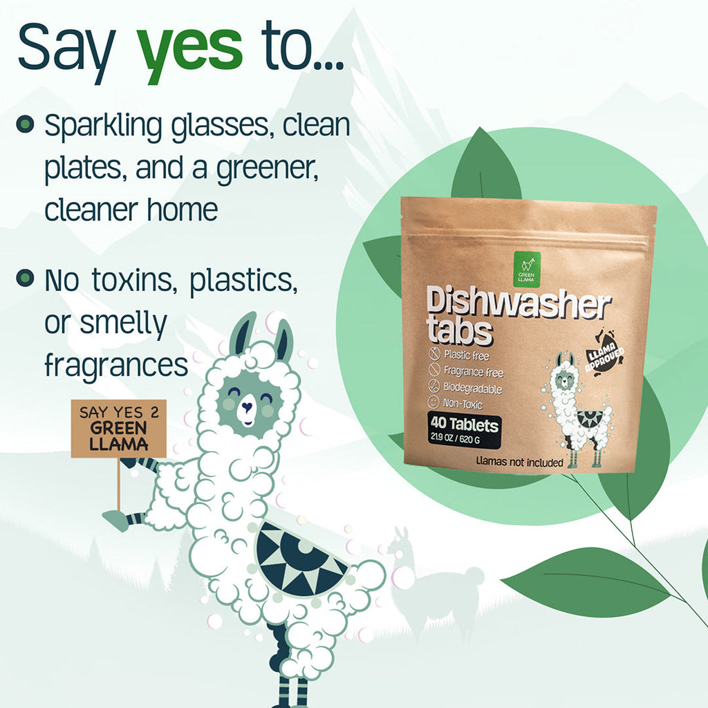EWG Verified™ & PVA-Free Dishwasher Tabs Green Llama