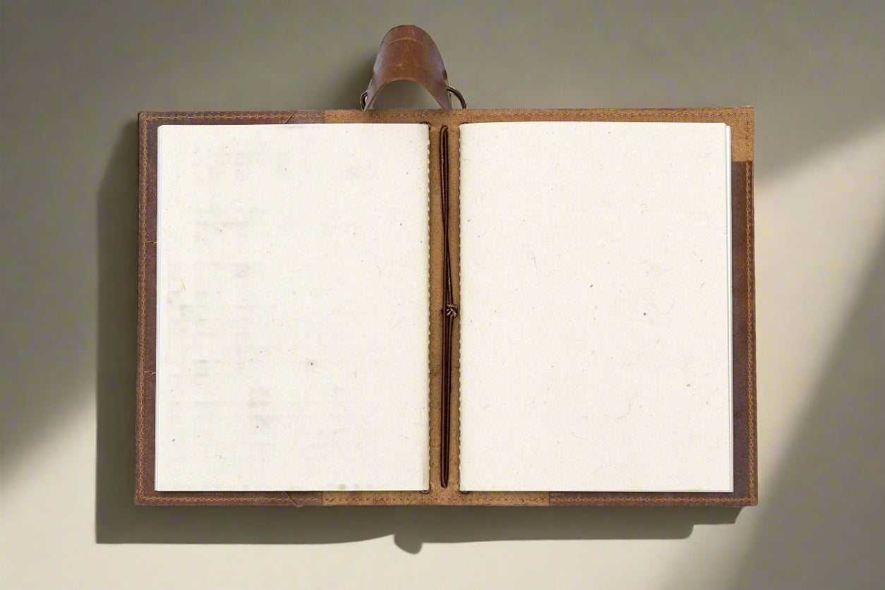 Soothi A5 Refillable Leather Traveler's Journal - Classic Design with Pockets, Pen Slot & Tree-Free Paper Soothi