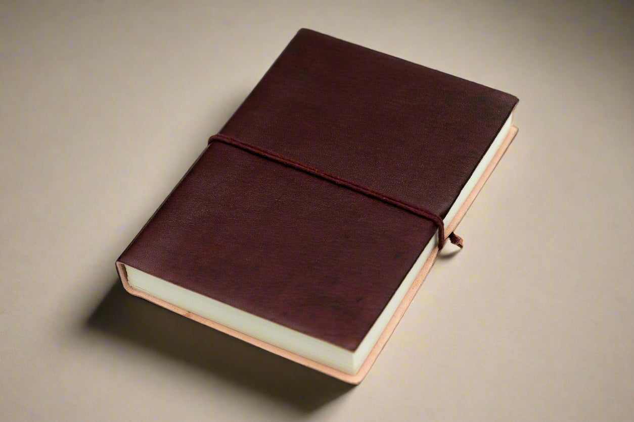 Rustic Dark Brown 5x7 Leather Journal - Unlined & Tree-Free Paper Soothi