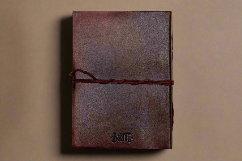 Rustic Dark Brown 5x7 Leather Journal - Unlined & Tree-Free Paper Soothi