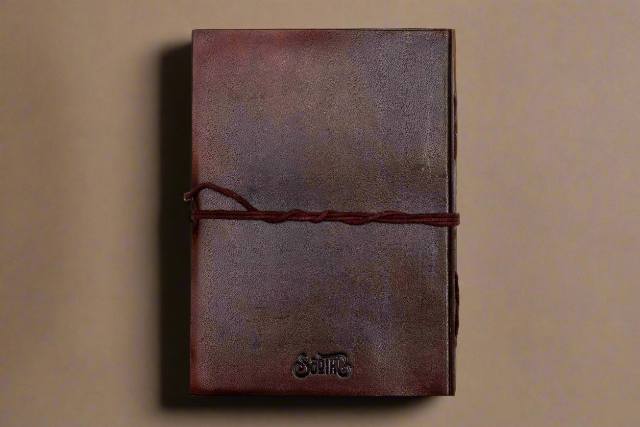 Rustic Dark Brown 5x7 Leather Journal - Unlined & Tree-Free Paper Soothi