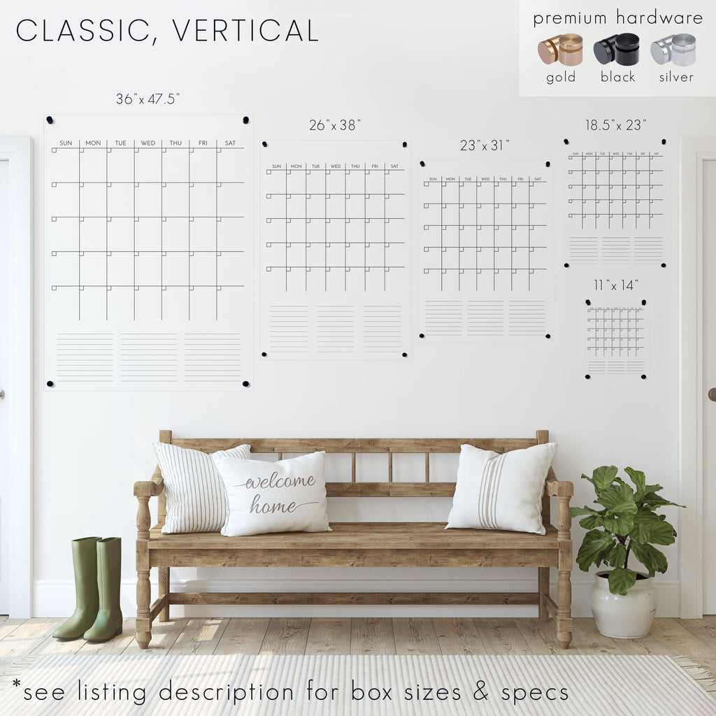 Ever Changing Acrylic Calendar | Classic Vertical
